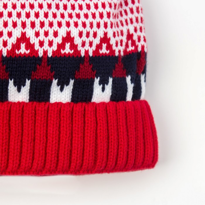 Шапка для мальчика, размер 52-54, цвет красный Cd-869