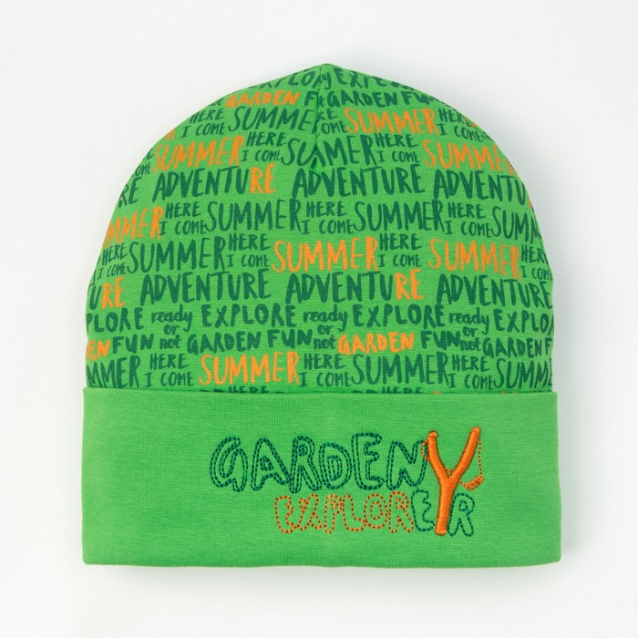 Шапка для мальчика "Хулиган", размер 48-50, цвет зелёный P-225 _М