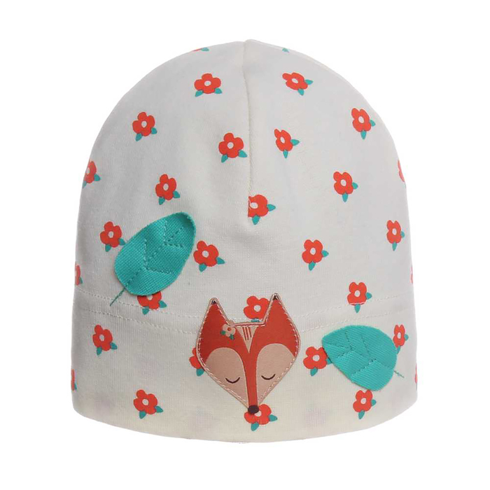 Шапка для девочки "Лисички", размер 42-44, цвет молочный P-265-01 _М