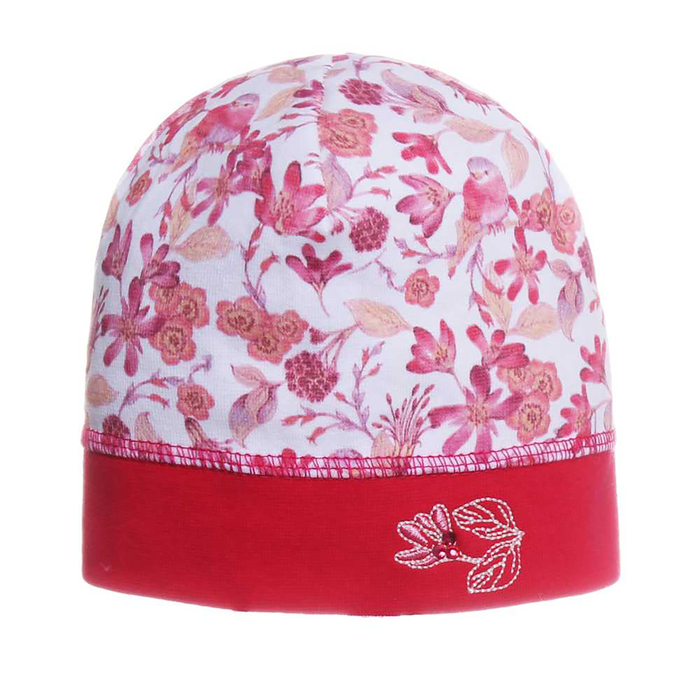 Шапка для девочки "Райский сад", размер 42-44, цвет малиновый P-274 _М