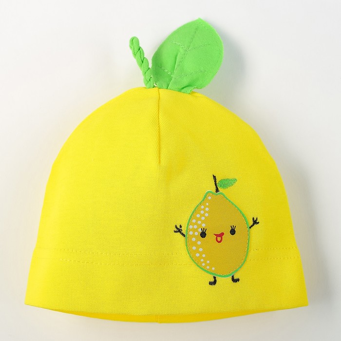 Шапка для девочки "Фруктисы", размер 44-46, цвет жёлтый P-289 _М