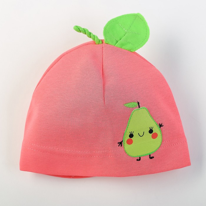 Шапка для девочки "Фруктисы", размер 44-46, цвет коралловый P-289 _М
