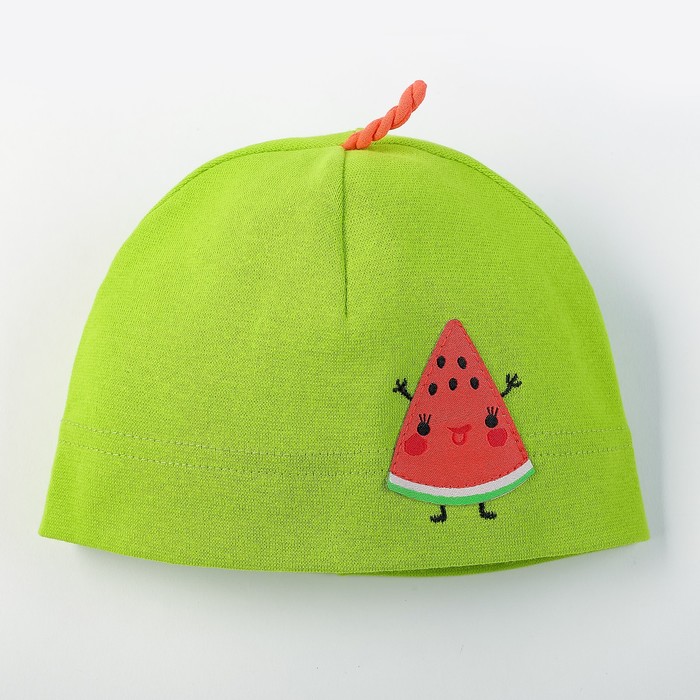 Шапка для девочки "Фруктисы", размер 44-46, цвет зелёный P-289-01 _М