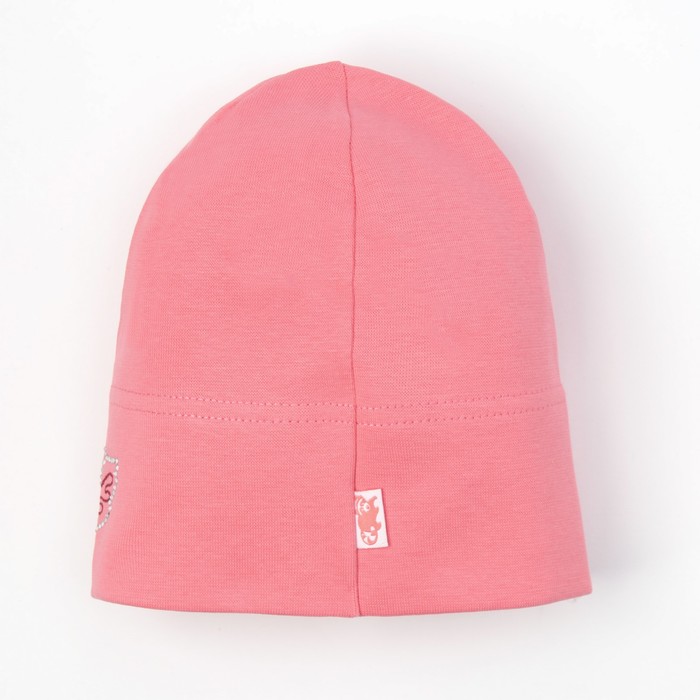 Шапка для девочки "Лебедь", размер 44-46, цвет коралловый P-301 _М