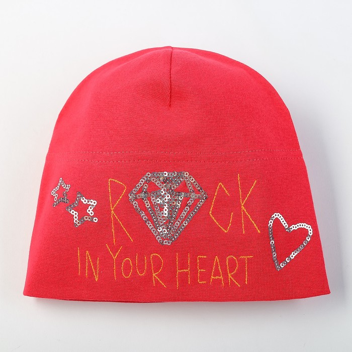 Шапка для девочки "Алмаз", размер 48-50, цвет ярко-розовый P-308 _М