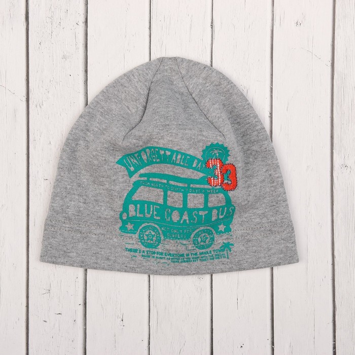 Шапка для мальчика "Маршрут", размер 44-46, цвет серый PF-277 _М