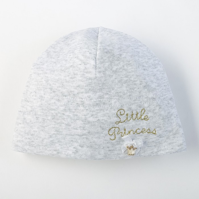 Шапка для девочки "Принцесса", размер 38-40, цвет серый PF-295 _М