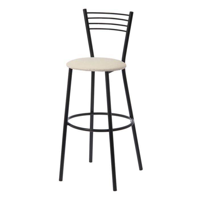 Стул "Барный", цвет обивки снежный, каркас черный