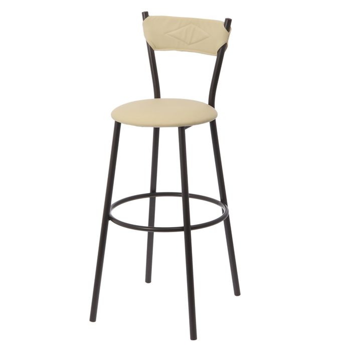 Стул "Барный 04", цвет обивки бежевый, каркас коричневый