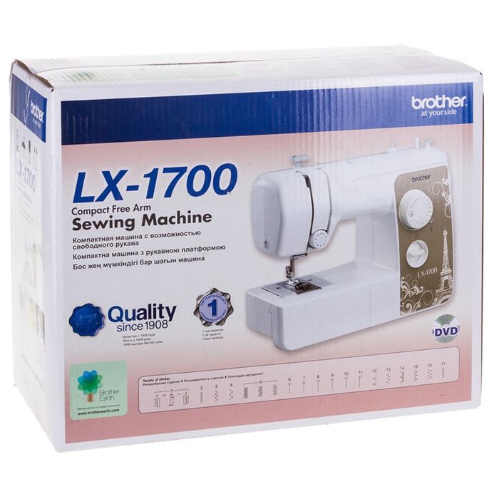 Швейная машина Brother LX-1700, 17 операций, обметочная, потайная, эластичная строчка