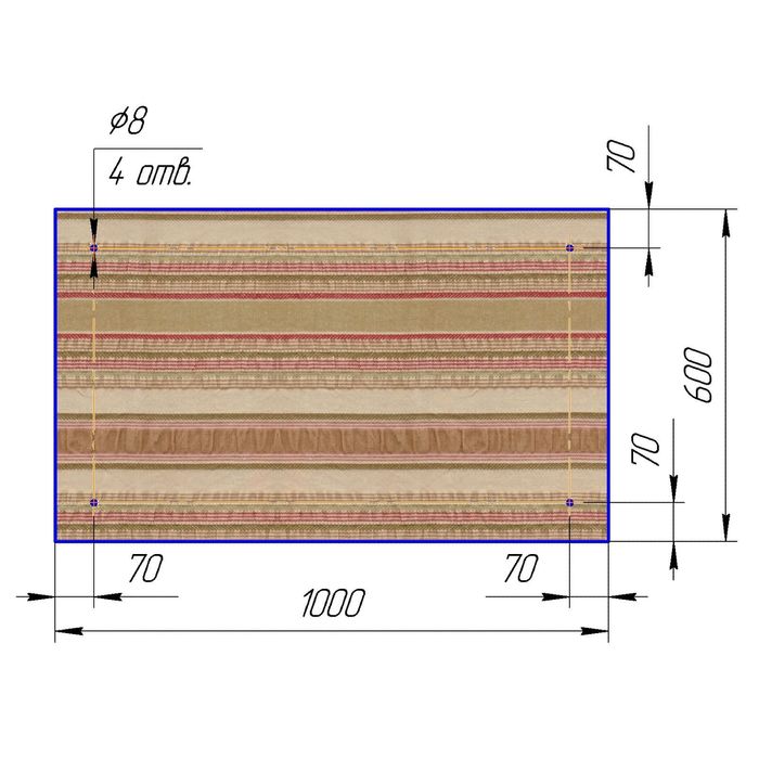 Стеклянный фартук закаленное стекло М1 "Полоса-4", 600х1000х4