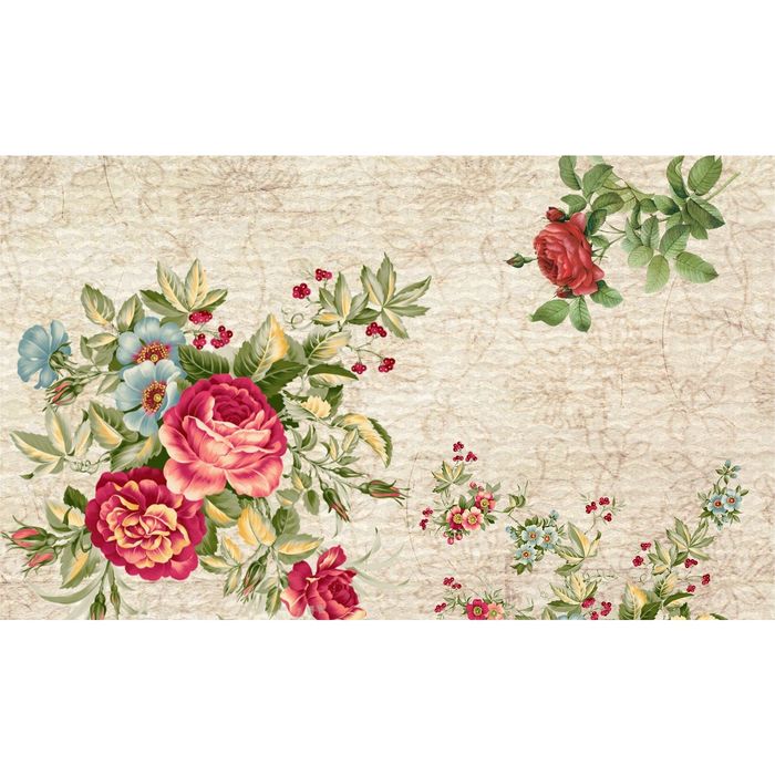 Стеклянный фартук закаленное стекло М1 "Цветы", 600х1000х4