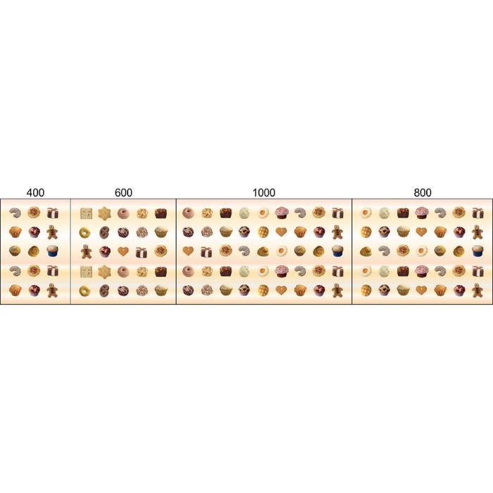 Стеклянный фартук закаленное стекло М1 "Сладости-2", 600х1000х4