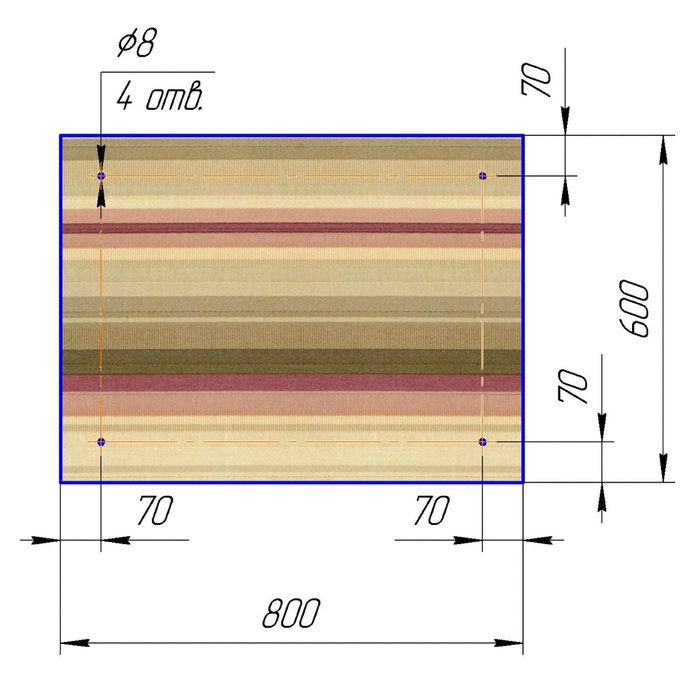 Стеклянный фартук закаленное стекло М1 "Полоса-1" 600х800х4