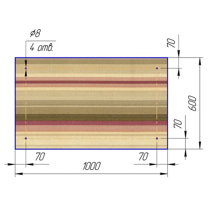 Стеклянный фартук закаленное стекло М1 "Полоса-1" 600х1000х4