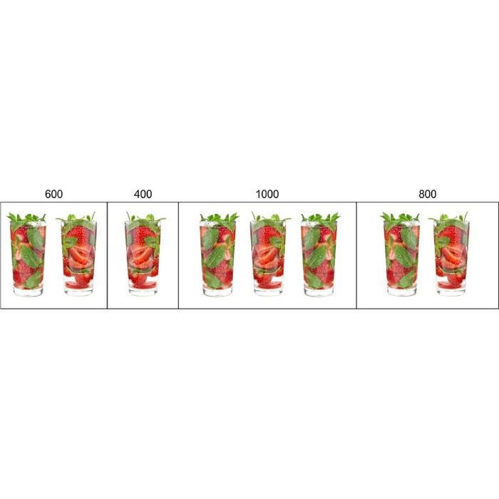 Стеклянный фартук закаленное стекло М1 "Клубника в стакане", 600х1000х4