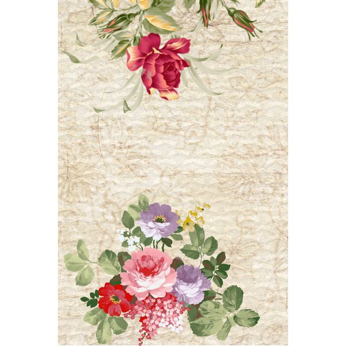 Стеклянный фартук закаленное стекло М1 "Цветы", 600х400х4