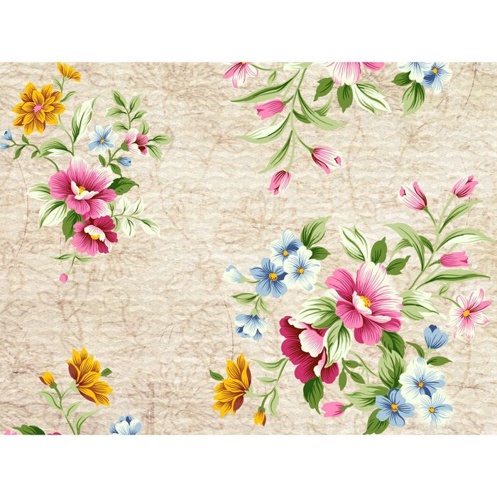 Стеклянный фартук закаленное стекло М1 "Цветы", 600х800х4