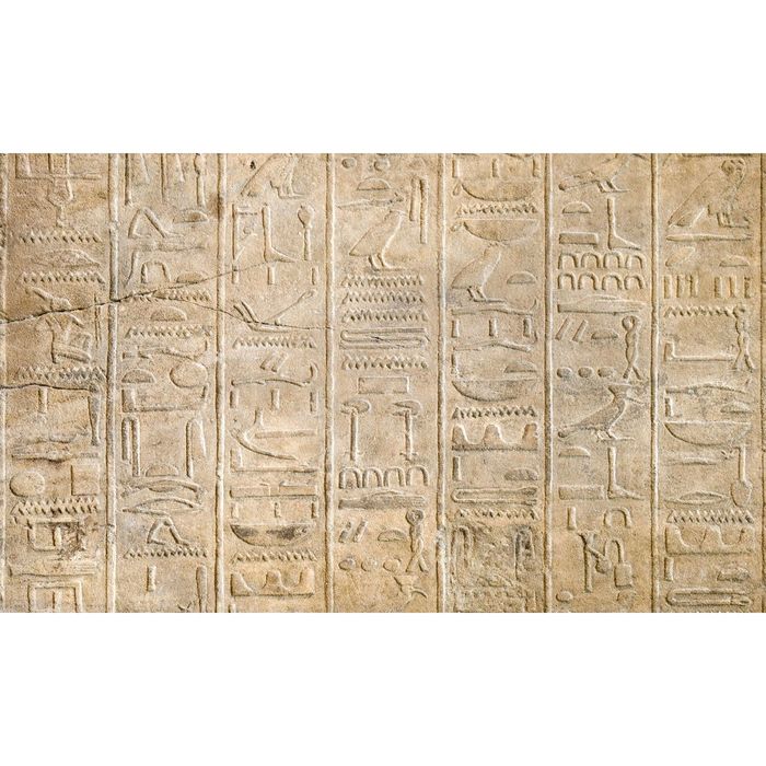 Стеклянный фартук закаленное стекло М1 "Египетские иероглифы", 600х1000х4