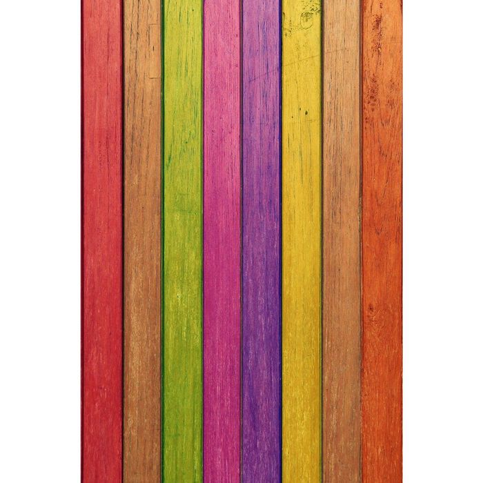 Стеклянный фартук закаленное стекло М1 "Разноцветный забор", 600х400х4
