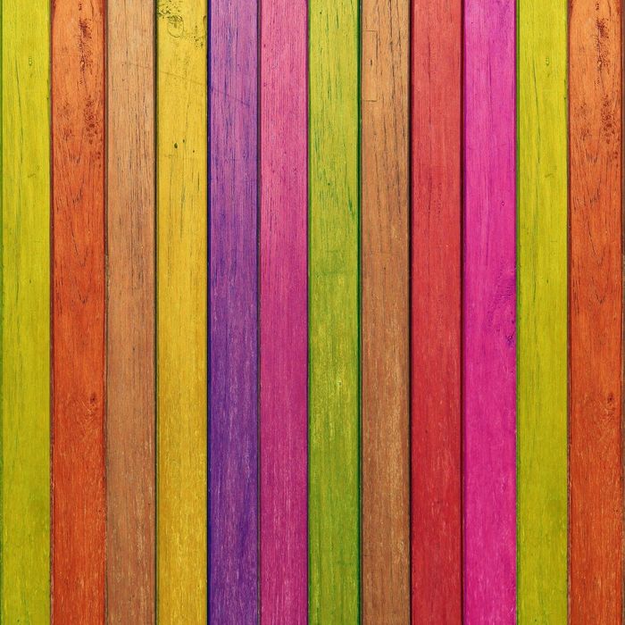 Стеклянный фартук закаленное стекло М1 "Разноцветный забор", 600х600х4