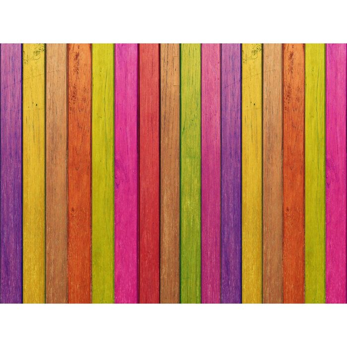 Стеклянный фартук закаленное стекло М1 "Разноцветный забор", 600х800х4