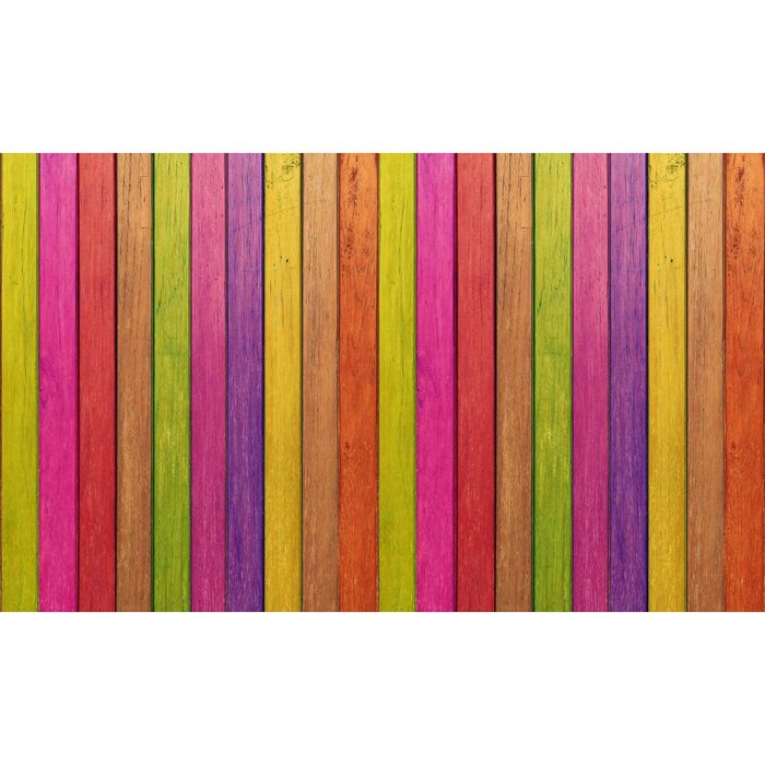 Стеклянный фартук закаленное стекло М1 "Разноцветный забор", 600х1000х4