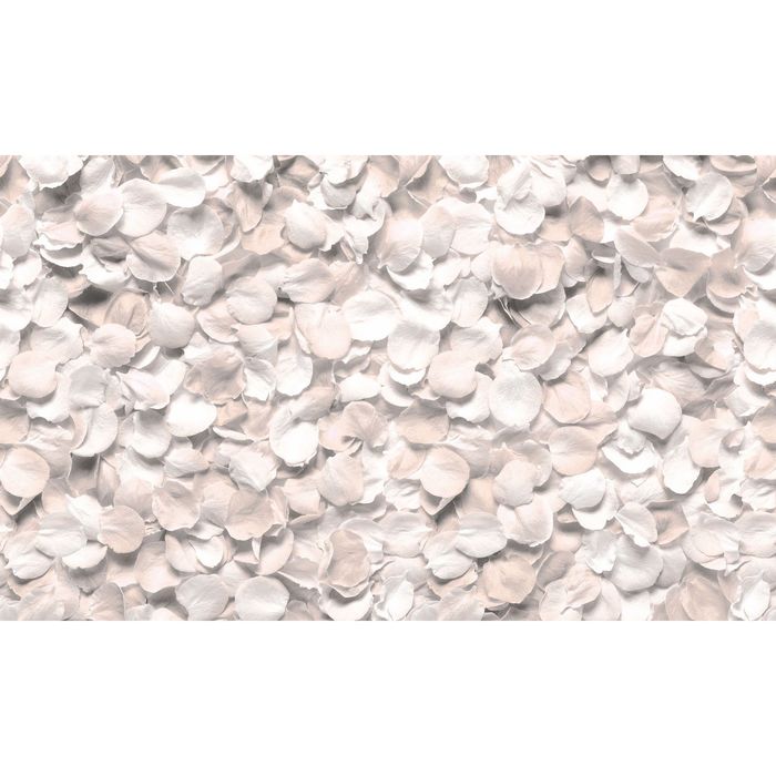 Стеклянный фартук закаленное стекло М1 "Белые лепестки", 600х1000х4