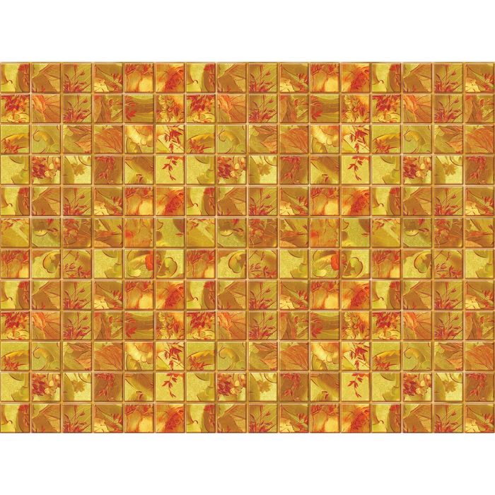 Стеклянный фартук закаленное стекло М1 "Осеняя абстракция", 600х800х4