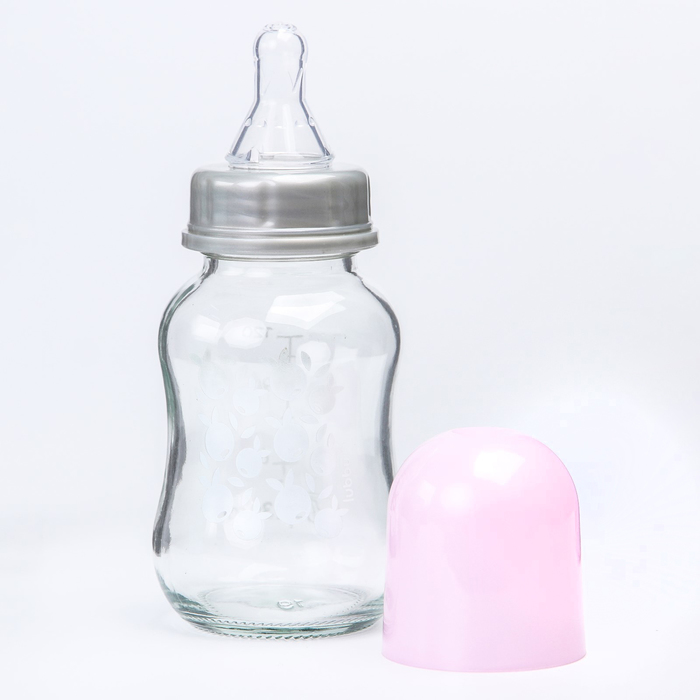 Бутылочка стеклянная «Малыши и Малышки», 120 мл, от 0 мес.