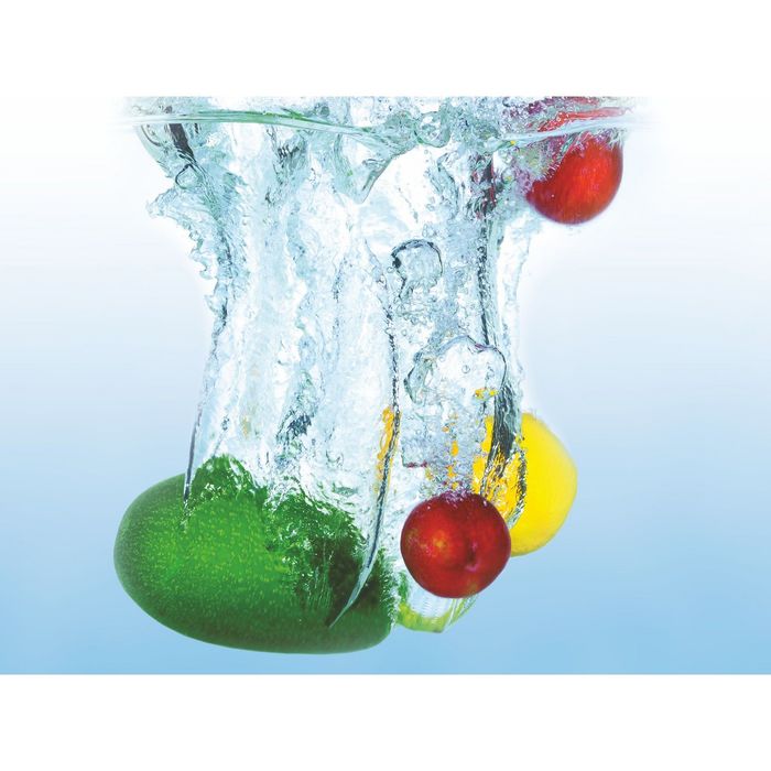 Стеклянный фартук закаленное стекло М1 "Фрукты в воде", 600х800х4