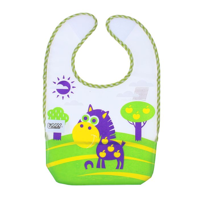 Нагрудник с карманом «В мире животных», на липучке