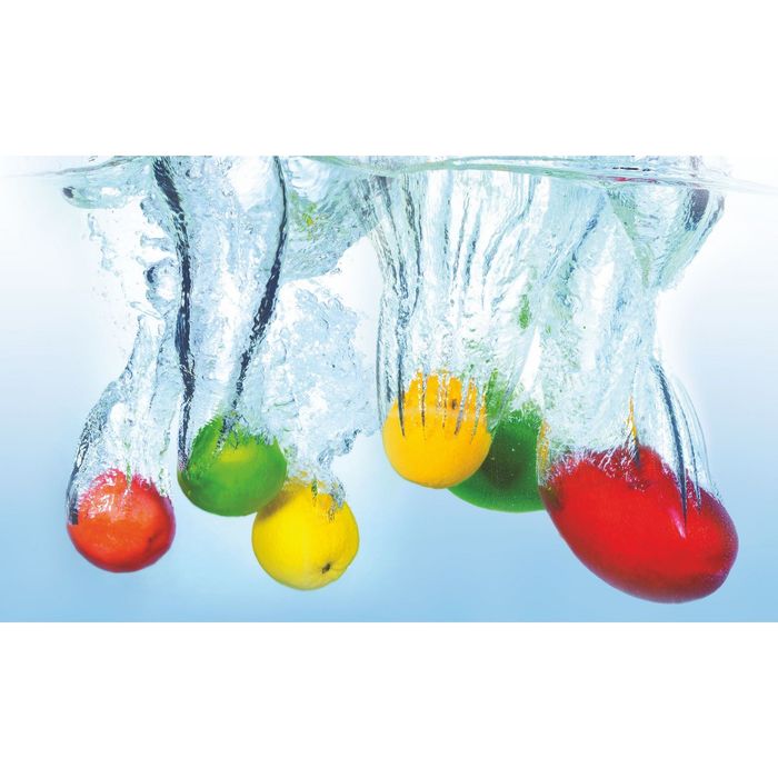 Стеклянный фартук закаленное стекло М1 "Фрукты в воде", 600х1000х4
