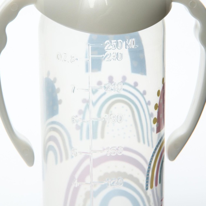 Бутылочка для кормления Just Lubby с ручками, 250 мл, от 0 мес., цвета МИКС