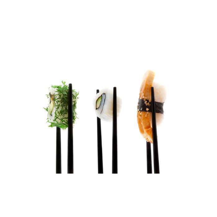 Стеклянный фартук закаленное стекло М1 "Роллы", 600х600х4