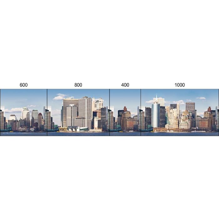 Стеклянный фартук закаленное стекло М1 "Город", 600х800х4