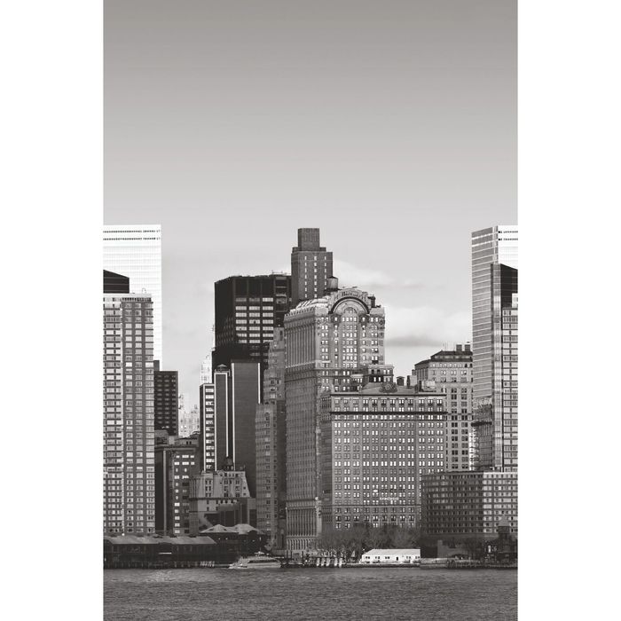 Стеклянный фартук закаленное стекло М1 "Город черно-белый", 600х400х4