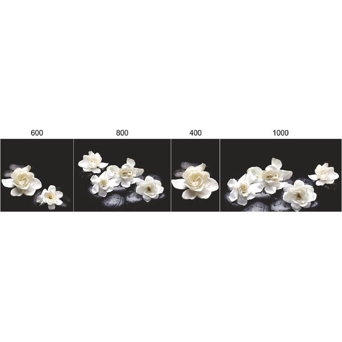 Стеклянный фартук закаленное стекло М1 "Гардения", 600х800х4