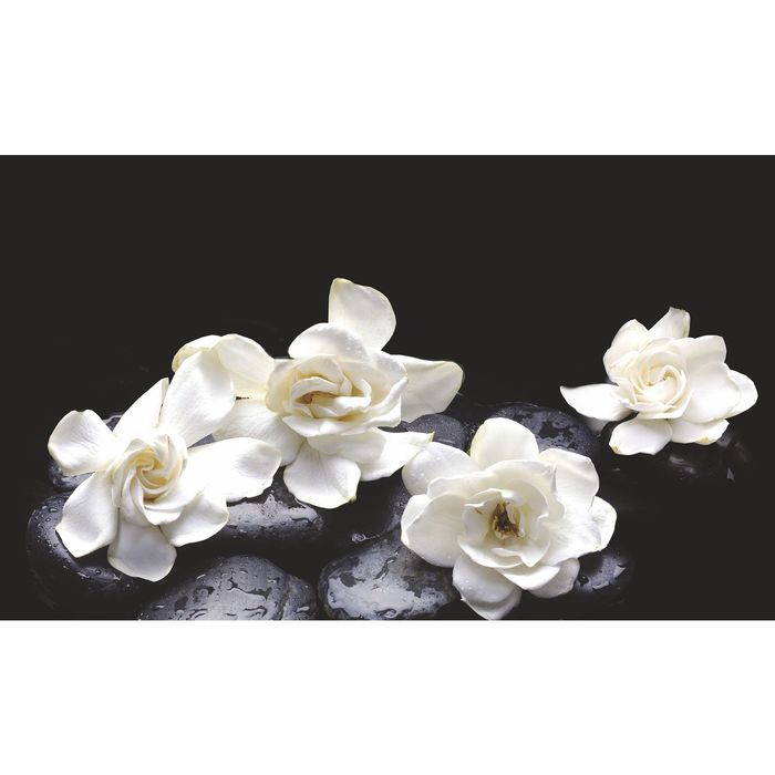 Стеклянный фартук закаленное стекло М1 "Гардения", 600х1000х4