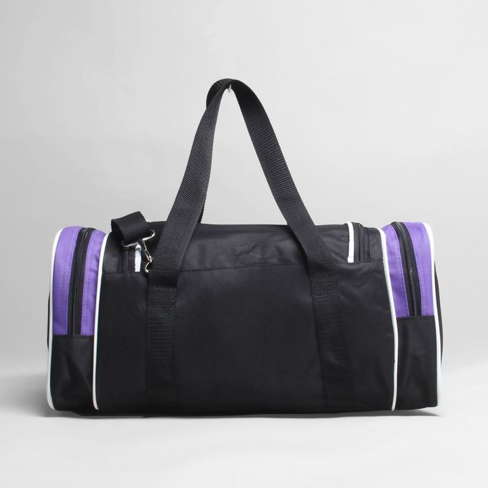 Сумка спорт 049 42*20*20 см, отд на молнии, 2 н/кармана, черный/фиолет/белый