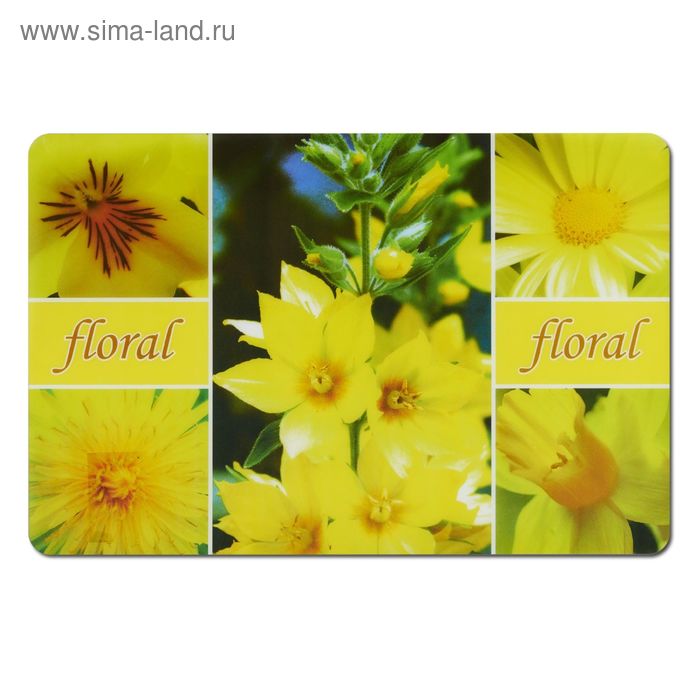 фото Подставка под горячее, размер 43,5х28,5 см, пластик, цвет жёлтые цветы zeller