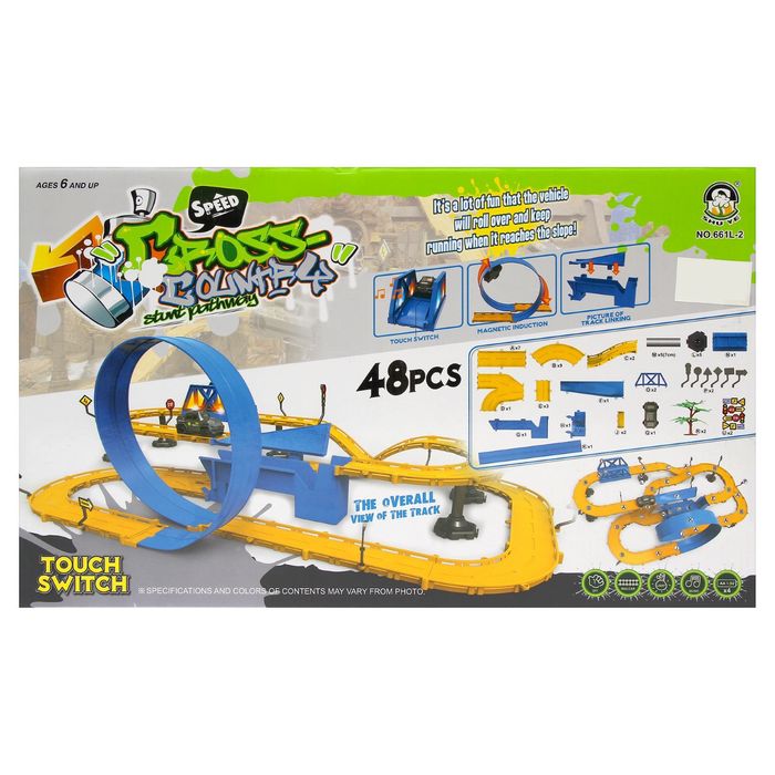 Автотрек Cross-country, 48 элементов, работает от батареек