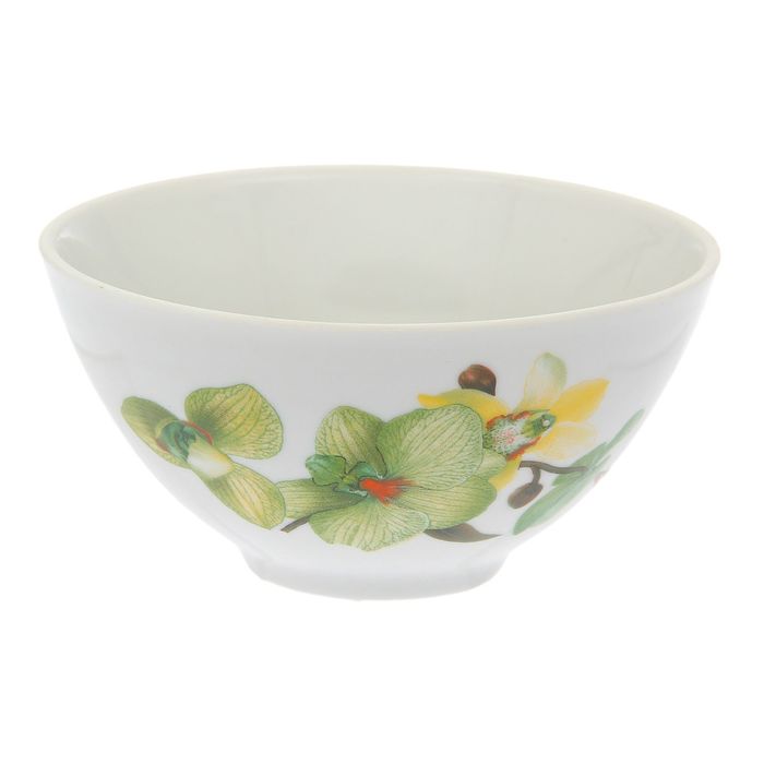 Пиала, фарфоровая 250 мл "Орхидея", цвет зеленый