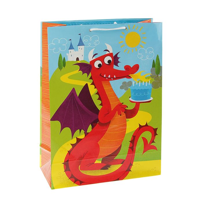 Пакет подарочный "Праздник Дракоши" 26 х 36 х 11,5 см