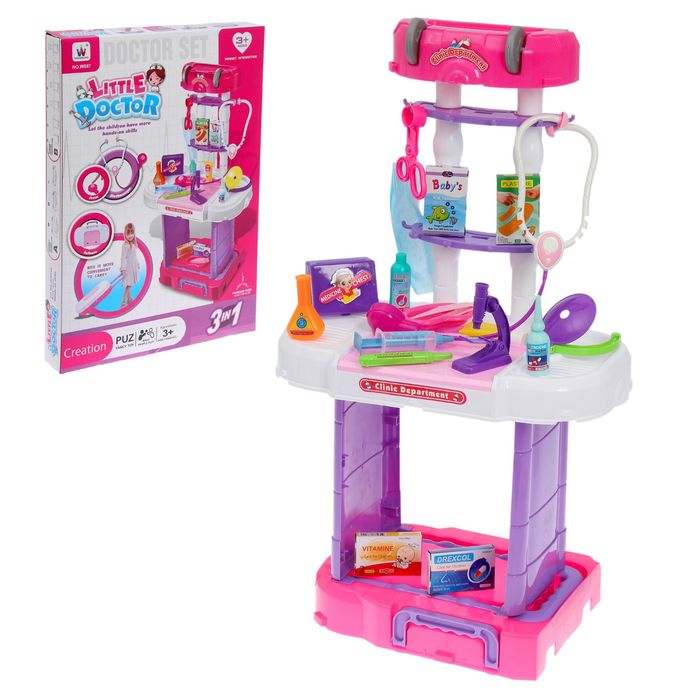 Игровой модуль в чемодане на колёсиках "Доктор", 38 предметов