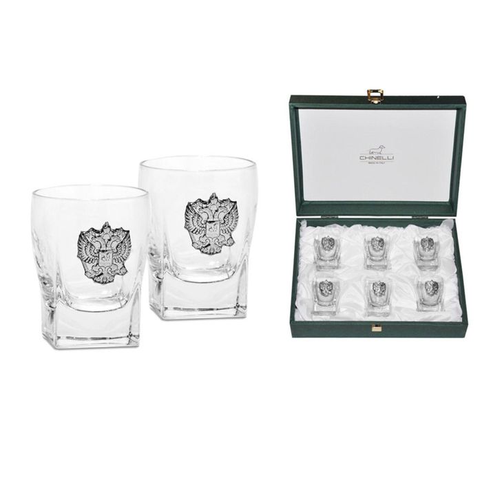 Набор из 6 стопок для водки "Россия" цвет серебряный