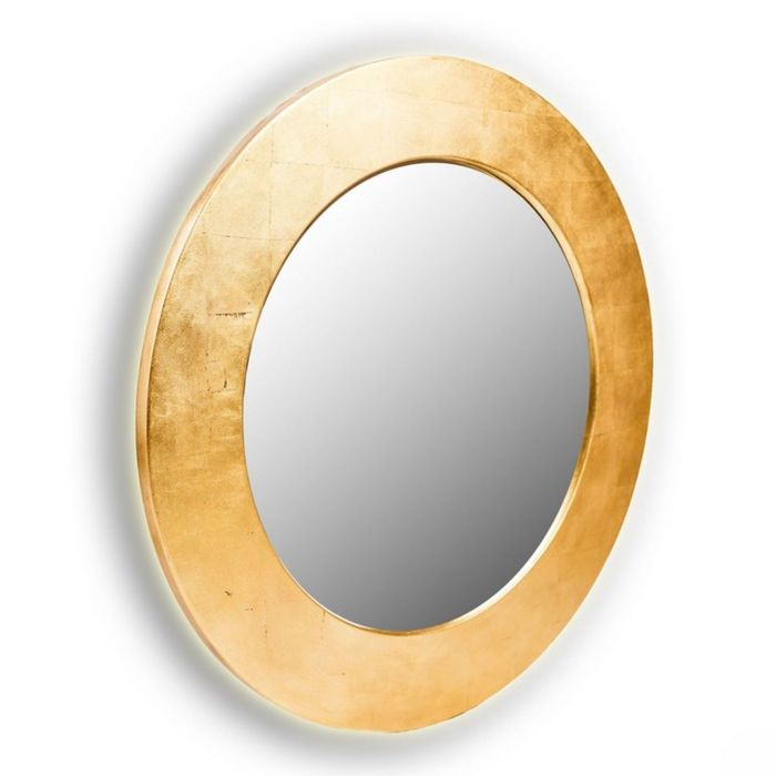 Зеркало FASHION PIECES, древесный материал, золотистое