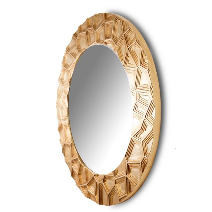 Зеркало FASHION HOLLOW, древесный материал, золотистое