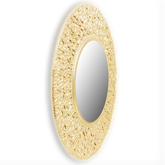 Зеркало CORAL, древесный материал, золотистое