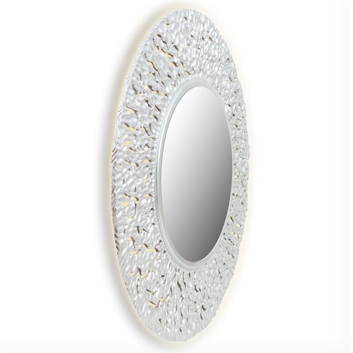 Зеркало CORAL, древесный материал, серебристое